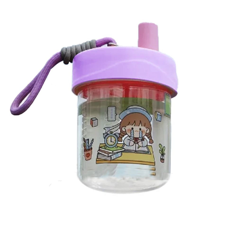 Star Babies - Printed Leak Proof Sipper Water Bottle With Hanging Strap - Purple
