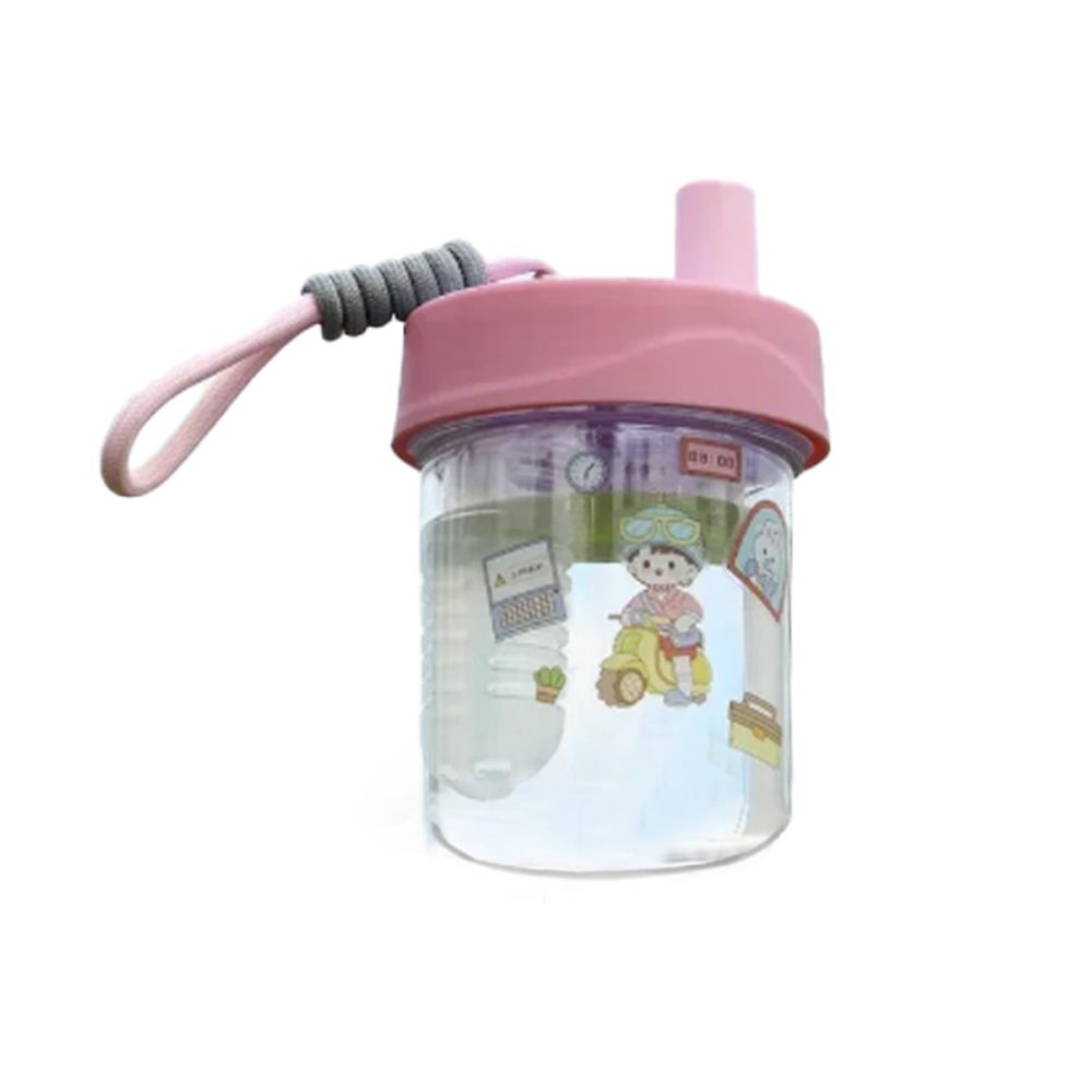 Star Babies - Printed Leak Proof Sipper Water Bottle With Hanging Strap - Pink