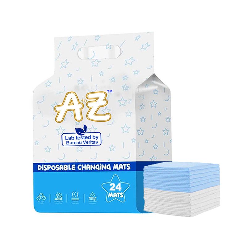 A To Z - Disposable Changing Mats - Pack of 24 - Blue/White - Large