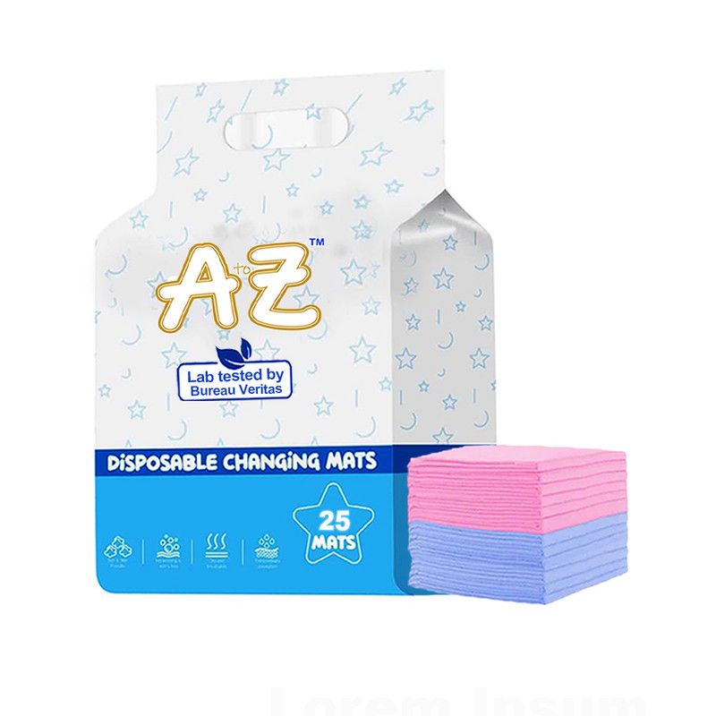 A To Z - Disposable Changing Mats - Pack of 25 - Blue/Pink - Large