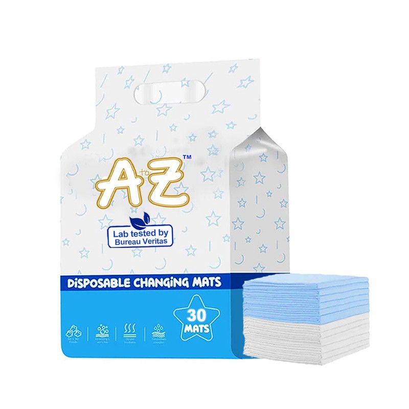 A To Z - Disposable Changing Mats - Pack of 30 - Blue/White - Large