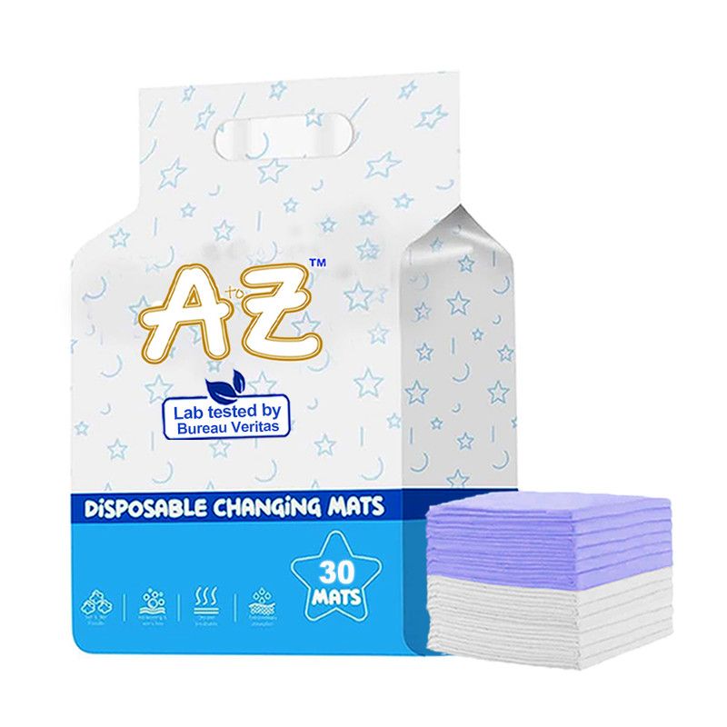 A To Z - Disposable Changing Mats - Pack of 30 - Lavender/White - Large