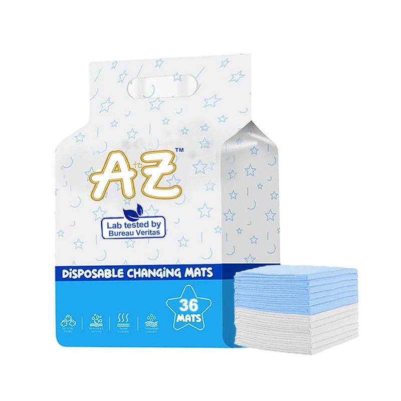 A To Z - Disposable Changing Mat - Pack of 36 - White/Blue - Large