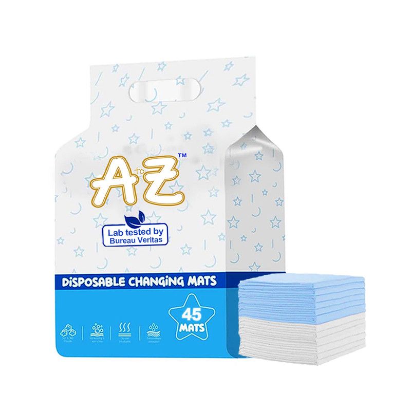 A To Z - Disposable Changing Mats - White/Blue - Large - 45 Pcs