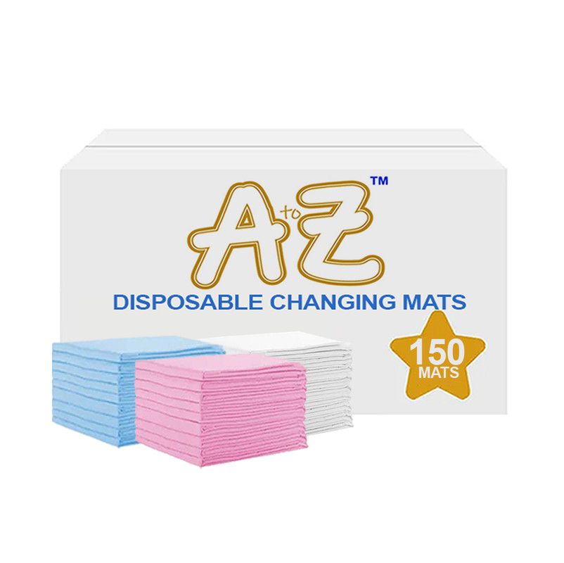A To Z - Disposable Changing Mats - Pack of 150 - Blue/White/Pink - Large