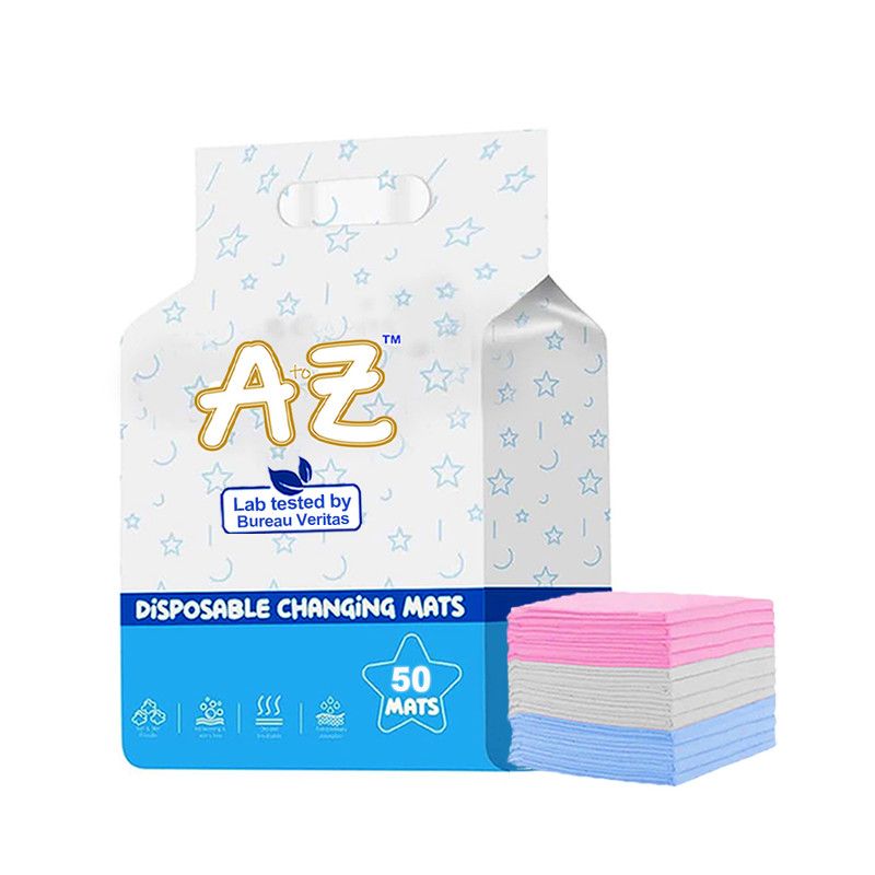 A To Z - Disposable Changing Mats - Pack of 50 - Blue/Pink/White - Large