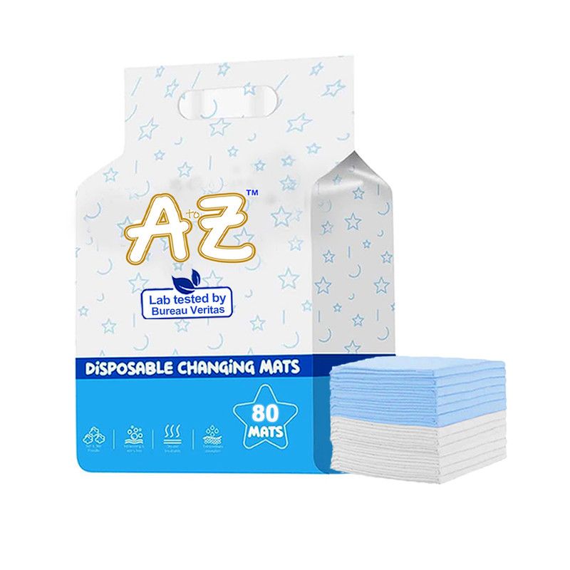 A To Z - Disposable Changing Mats - Pack of 80 - Blue/White - Large