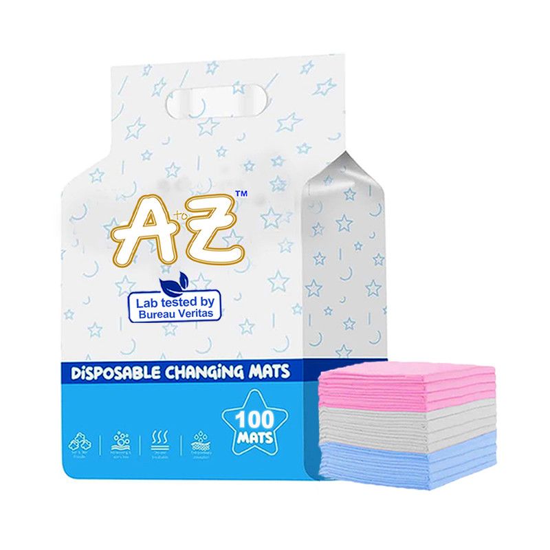 A To Z - Disposable Changing Mats - Pack of 100 - Blue/Pink/White - Large