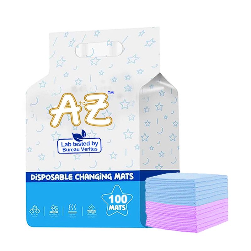 A To Z - Disposable Changing Mat - Pack of 100 - Blue/Lavender - Large