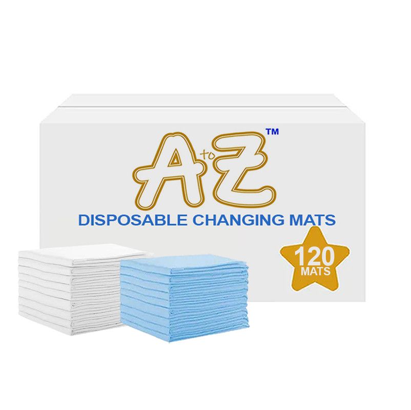 A To Z - Disposable Changing Mats - Pack of 120 - Blue/White - Large