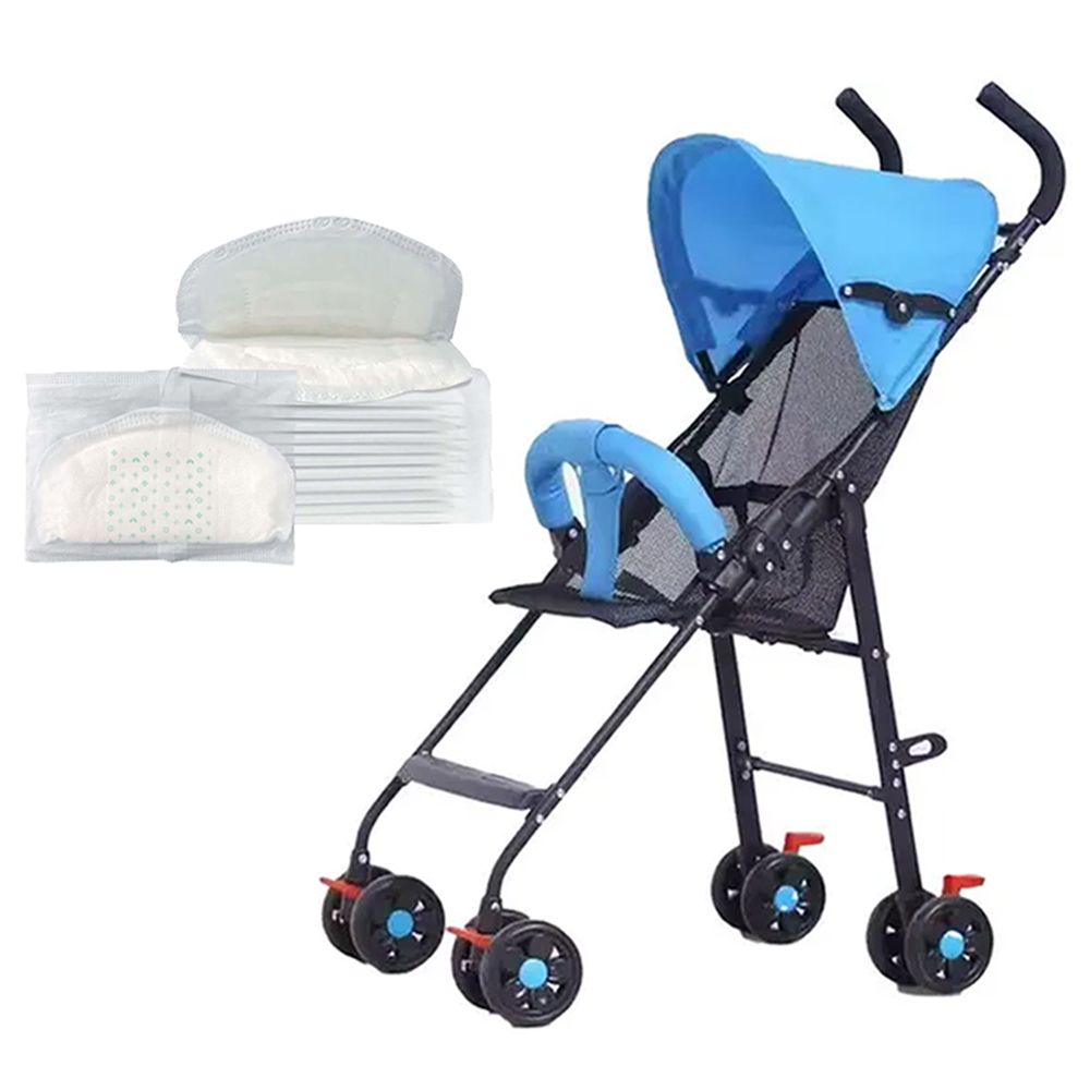 Star Babies - Light Weight Baby Stroller With Disposable Breast Pad - 25 Pcs - Blue