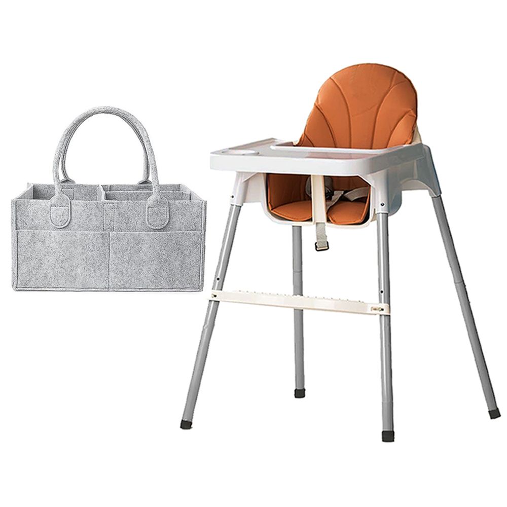 Star Babies - 2-In-1 Baby High Chair With Diaper Organizer Caddy - Khaki