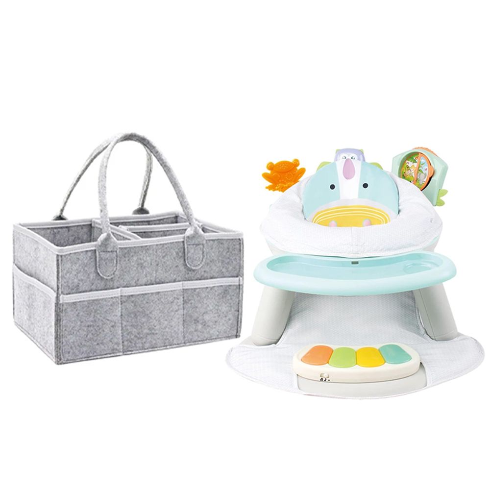 Star Babies - Baby Activity Center With Caddy Diaper Organizer - Grey