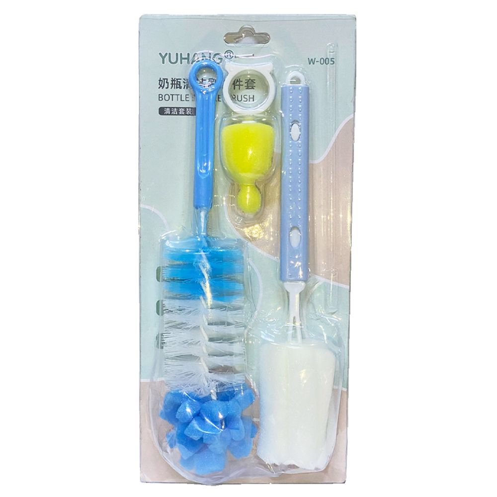 Star Babies - Baby Feeding Bottle Cleaning Set - Blue/White - 3 Pcs