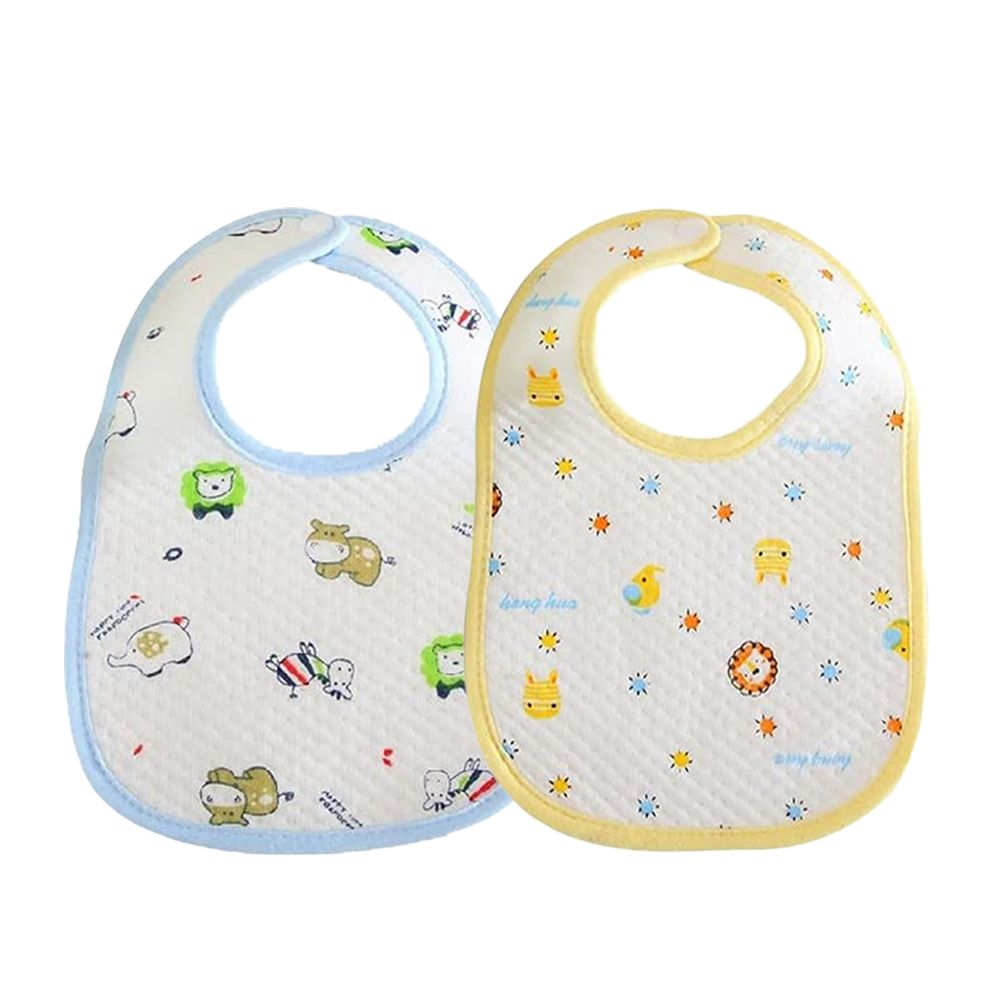 Star Babies - Cotton Bibs - Pack of 2 - Yellow/Blue