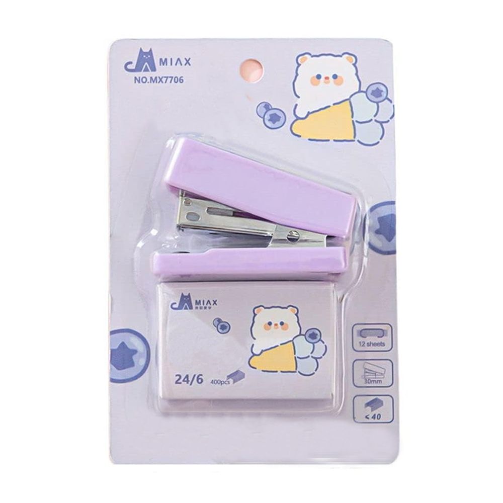 Star Babies - Cartoon Mini Stapler With 400 Staples - Purple