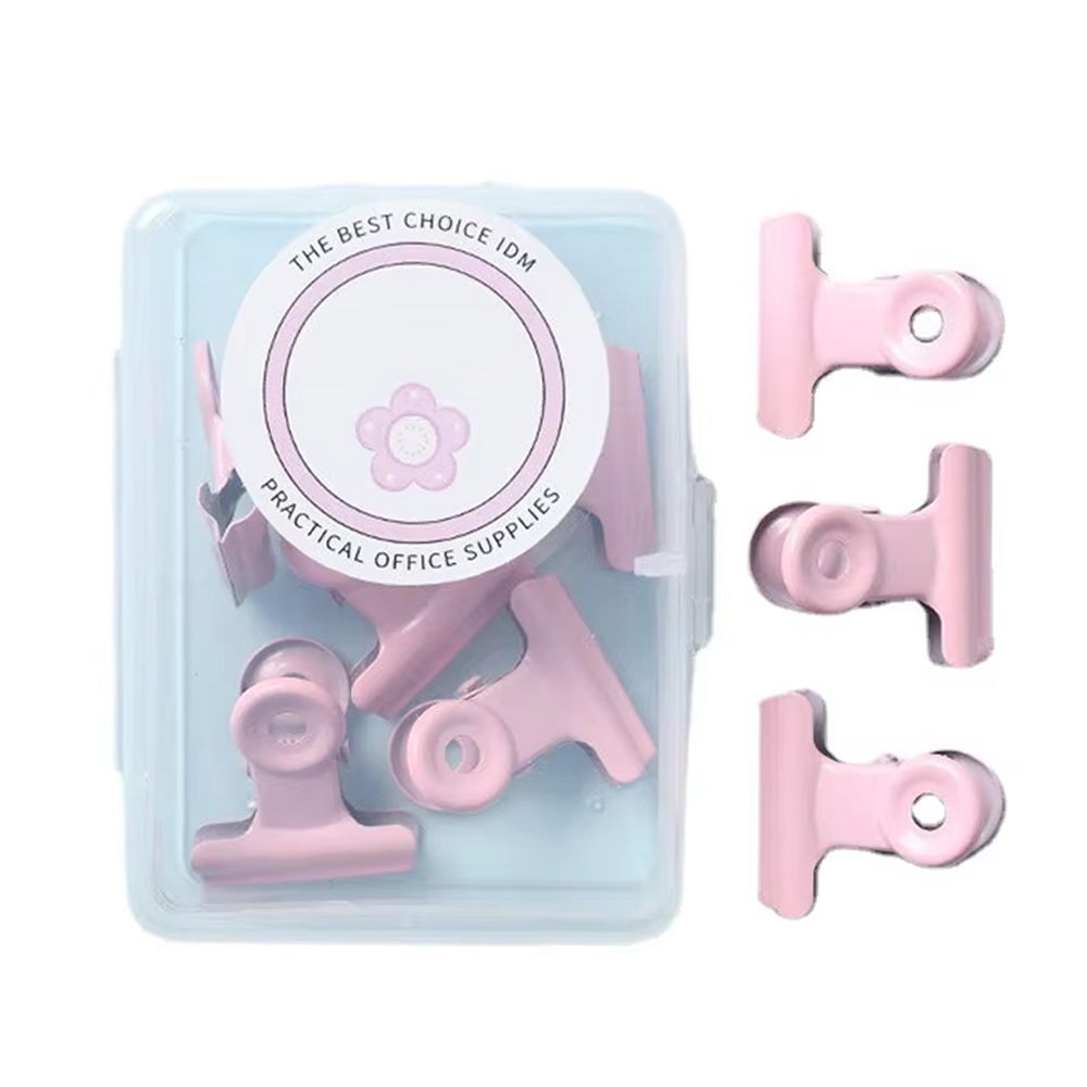 Star Babies - Plastic Binder Clip - 8 Pcs - Pink