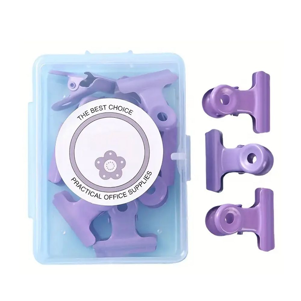 Star Babies - Plastic Binder Clip - 8 Pcs - Purple