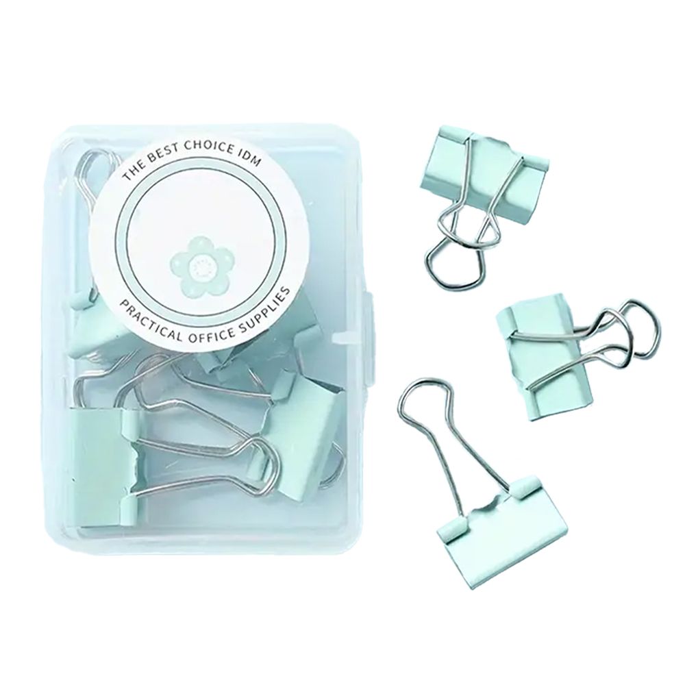 Star Babies - Long Tailed Metal Binder Clip - 8 Pcs - Green