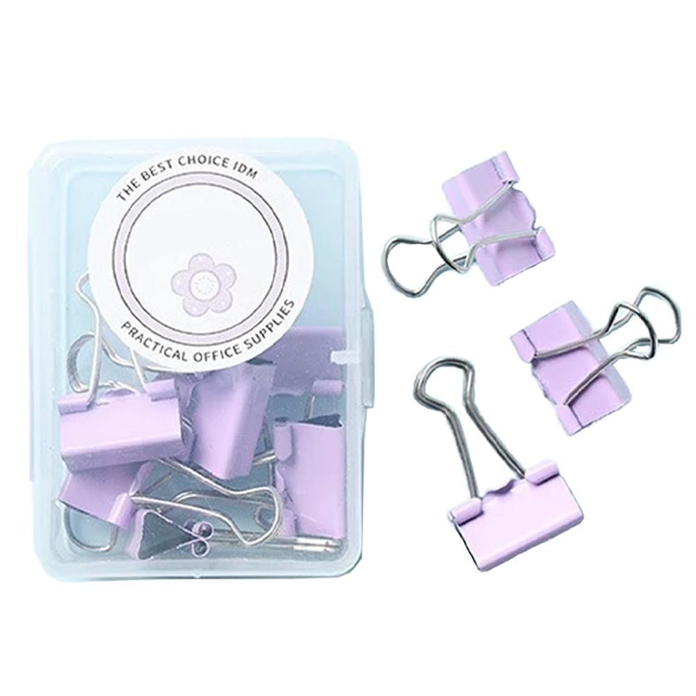 Star Babies - Long Tailed Metal Binder Clip - 8 Pcs - Purple