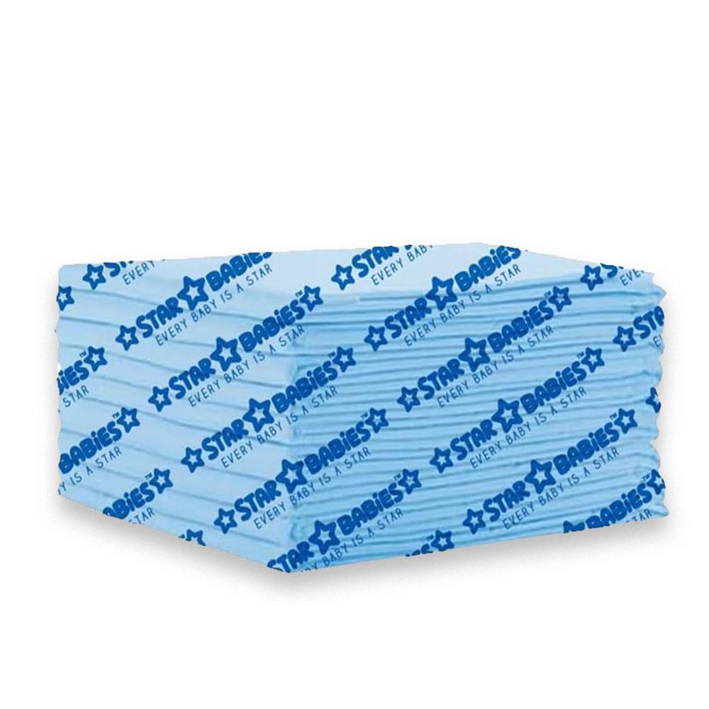 Star Babies - Disposable Changing Mats - Blue - 60x60 cm - 10 Pcs