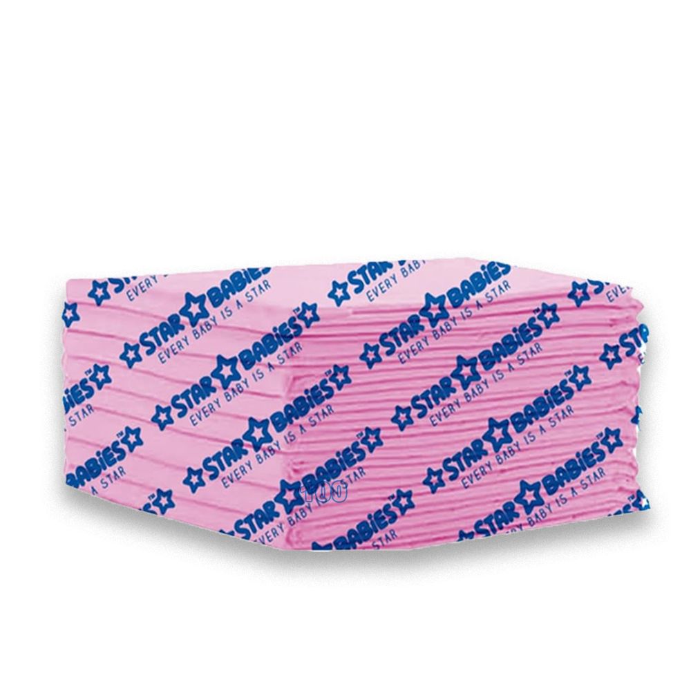 Star Babies - Disposable Changing Mats - Pink - 60x60 cm - 10 Pcs