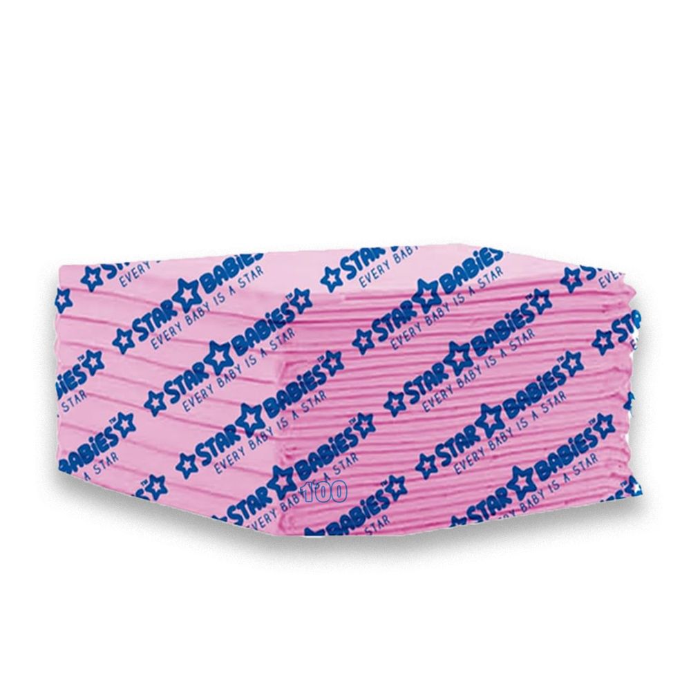 Star Babies - Disposable Changing Mats - Pink - 60x60 cm - 20 Pcs