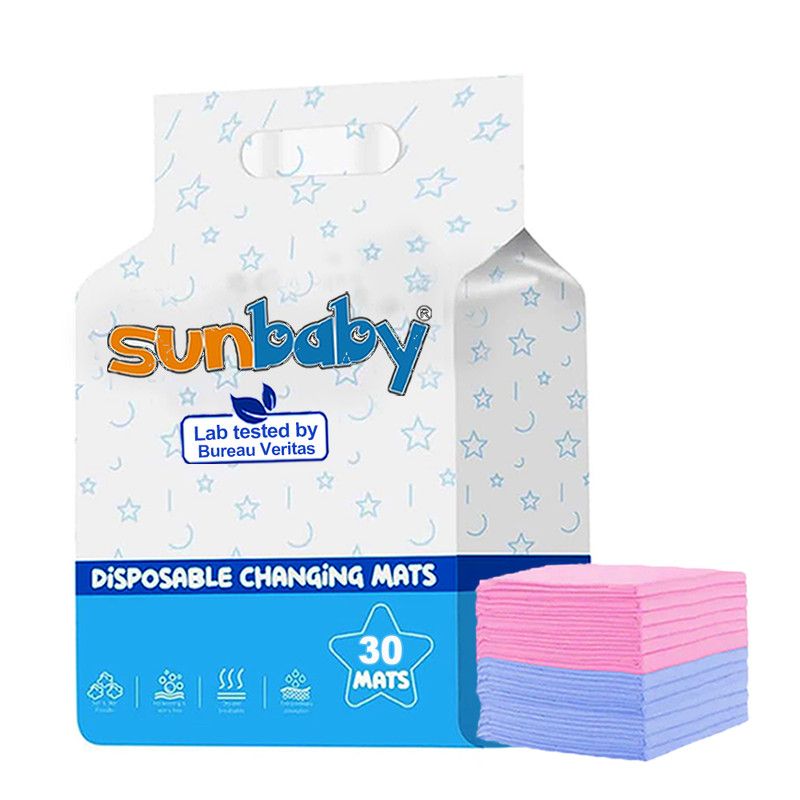 SunBaby - Disposable Changing Mats - Blue/Pink - 45x60 cm - 30 Pcs