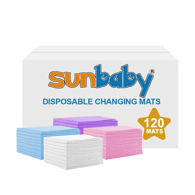 SunBaby - Disposable Changing Mats - 45x60 cm - 120 Pcs - Color May Vary