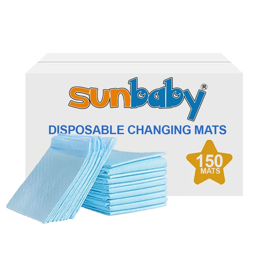 Sunbaby - Disposable Changing Mats - 150 Pcs - Blue - Large