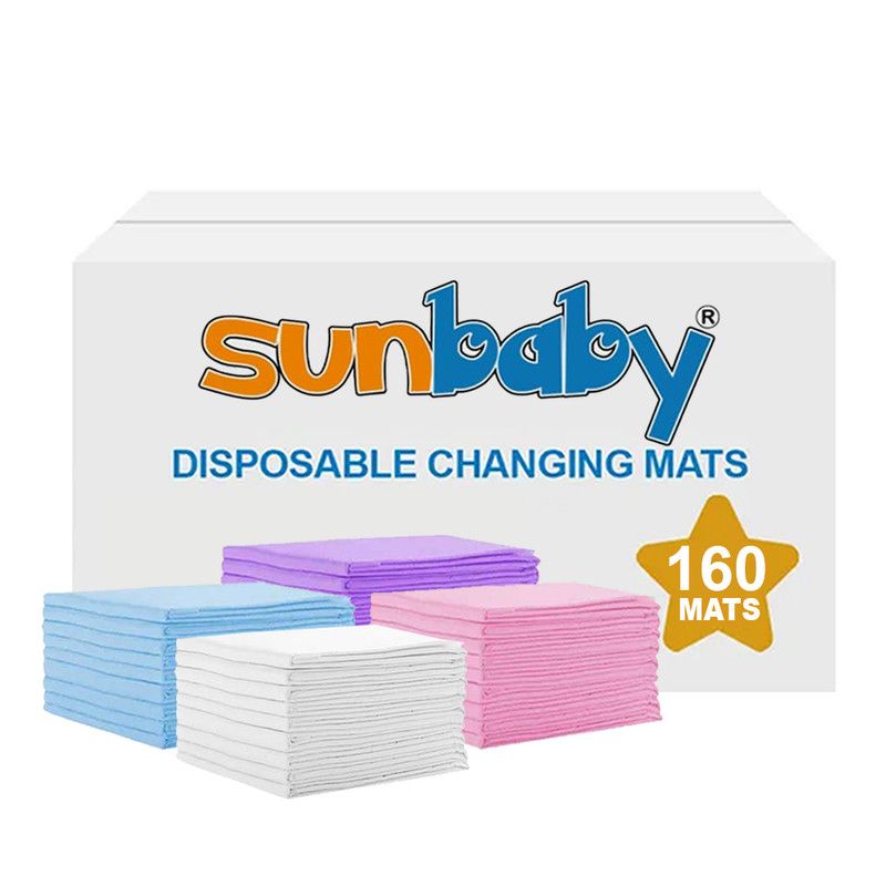 SunBaby - Disposable Changing Mats - 45x60 cm - 160 Pcs - Color May Vary