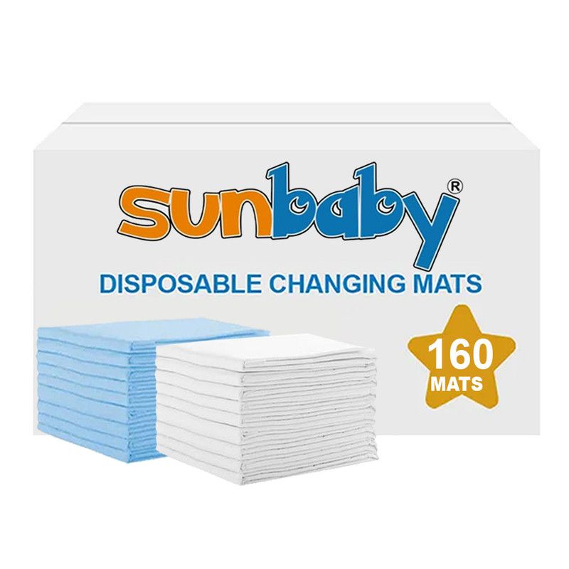 SunBaby - Disposable Changing Mats - Blue/White - 45x60 cm - 160 Pcs