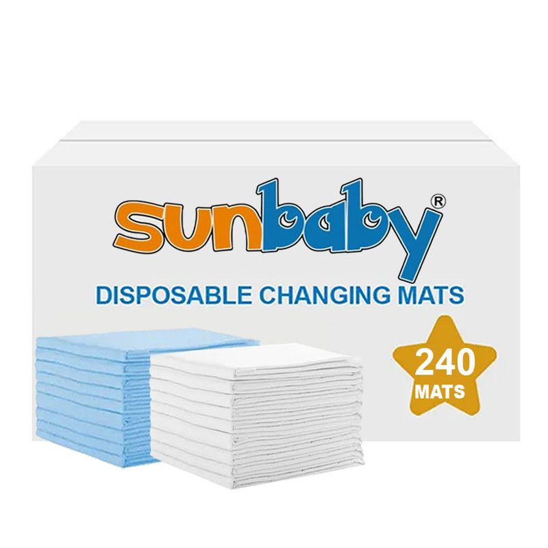SunBaby - Disposable Changing Mats - Blue/White - 45x60 cm - 240 Pcs