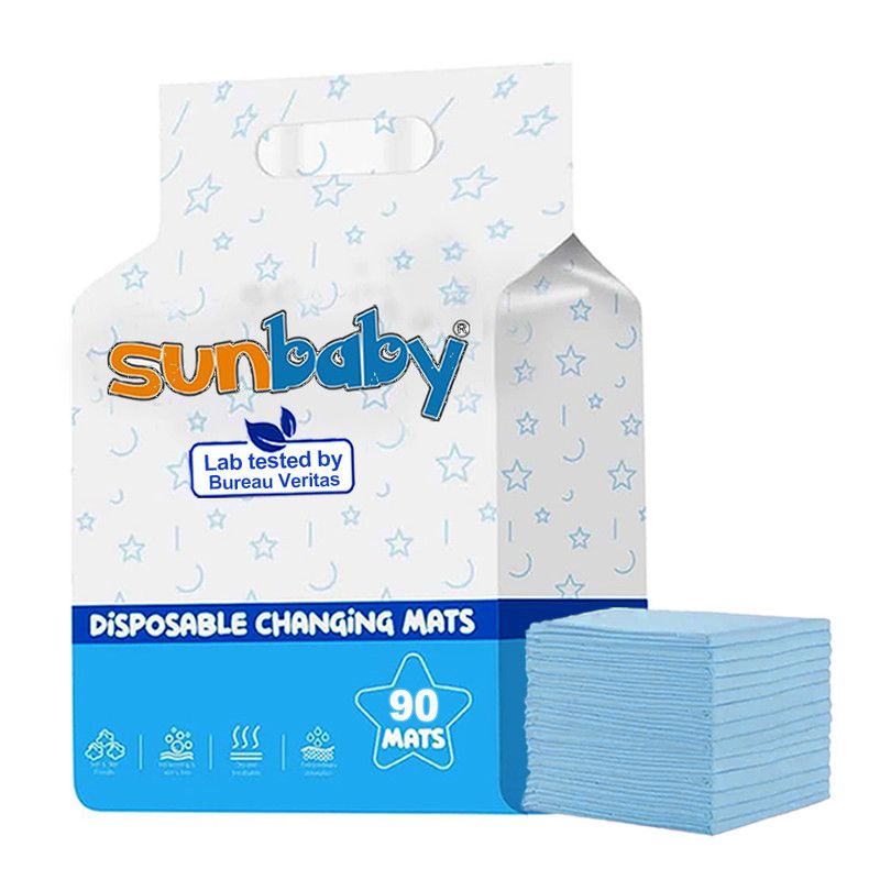 SunBaby - Disposable Changing Mats Large Pack of 90 - Blue