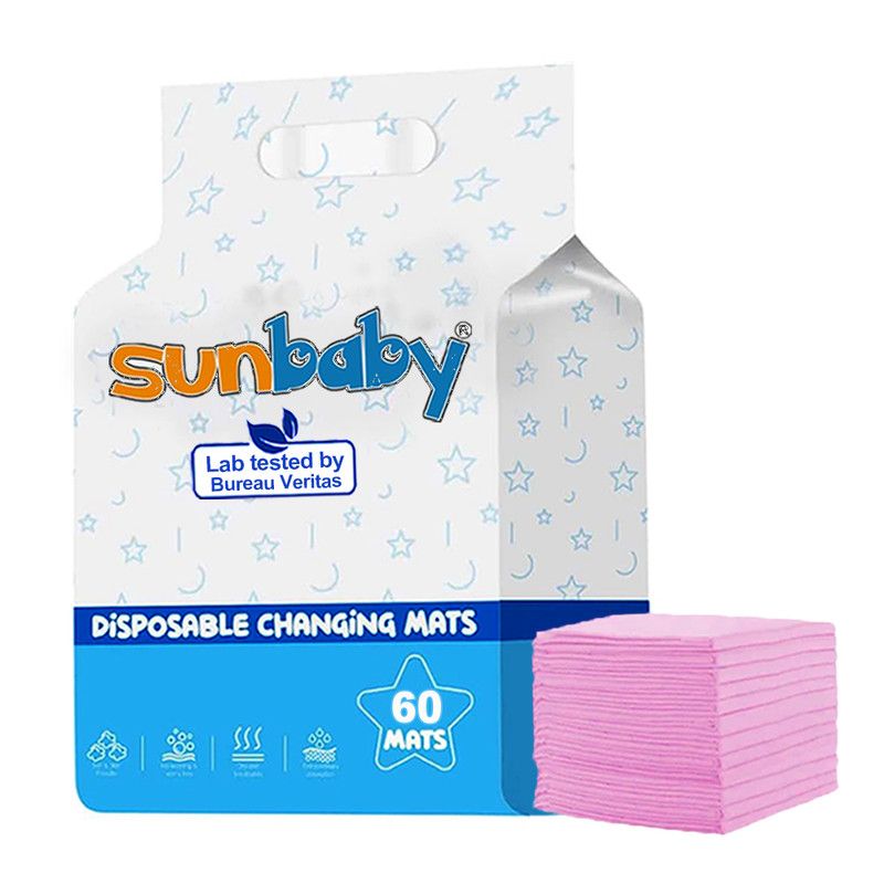 SunBaby - Disposable Changing Mats Pack of 60 - Pink