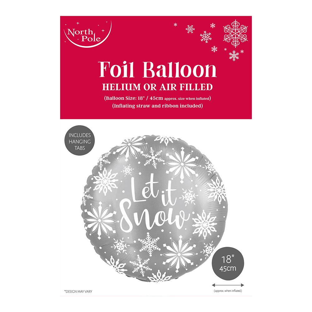 Eurowrap Let It Snow Foil Balloon - 18-Inch