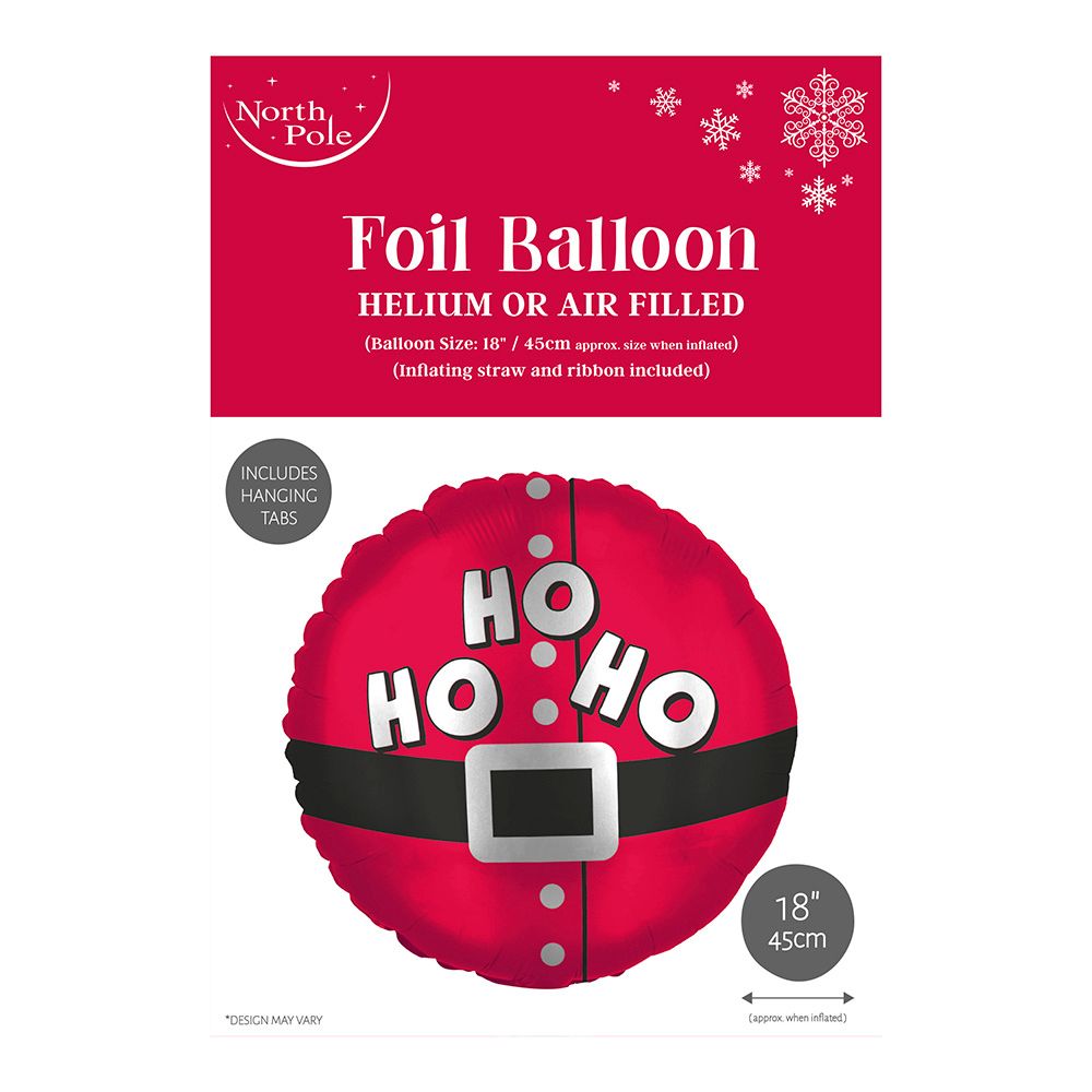 Eurowrap Santa Ho Ho Foil Balloon - 18-Inch