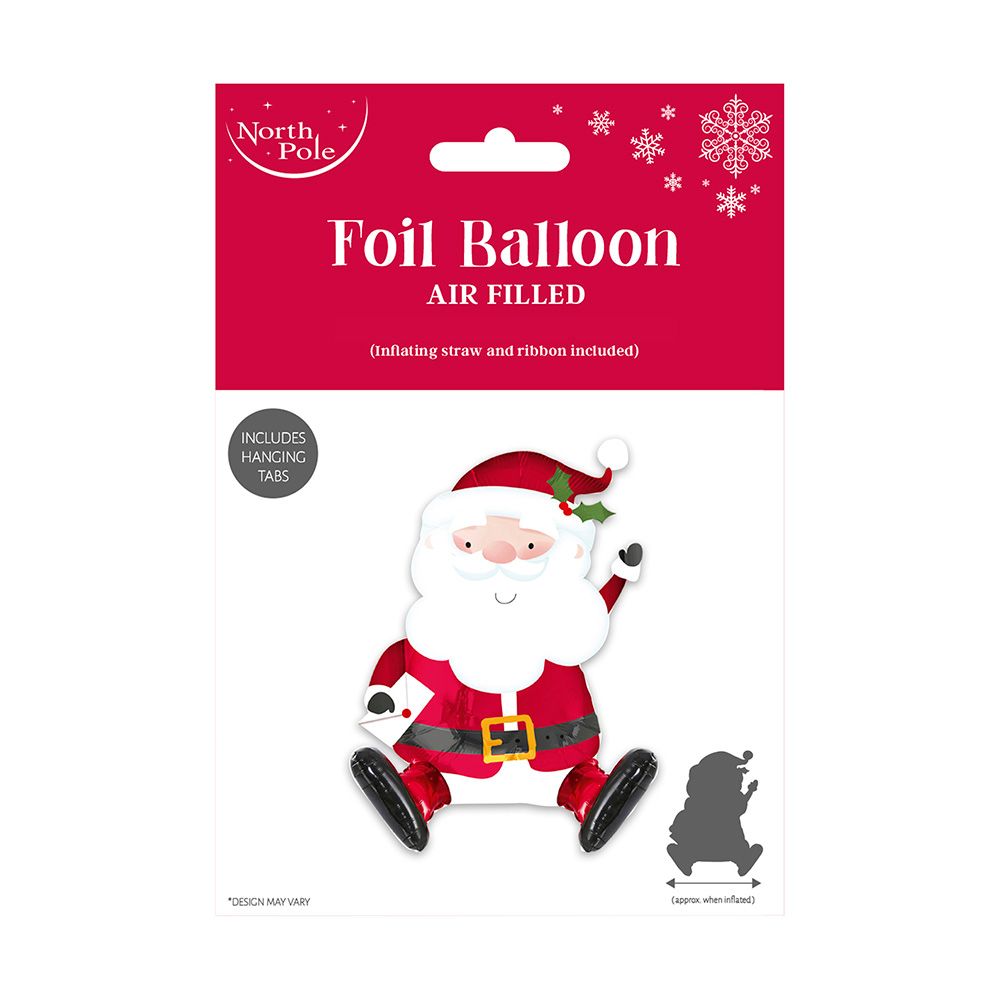 Eurowrap Santa Sitting Air Filled Foil Balloon
