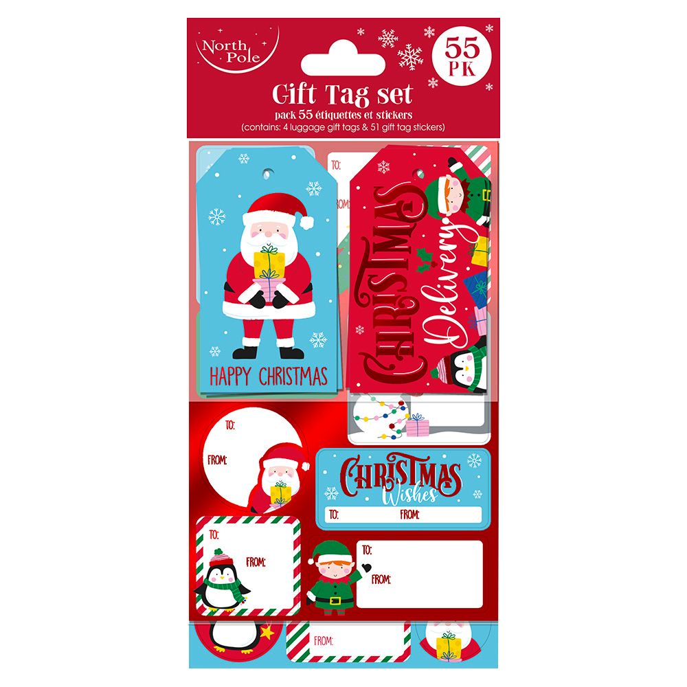 Eurowrap Luggage Gift Tag And Stickers - 55 Pc Set