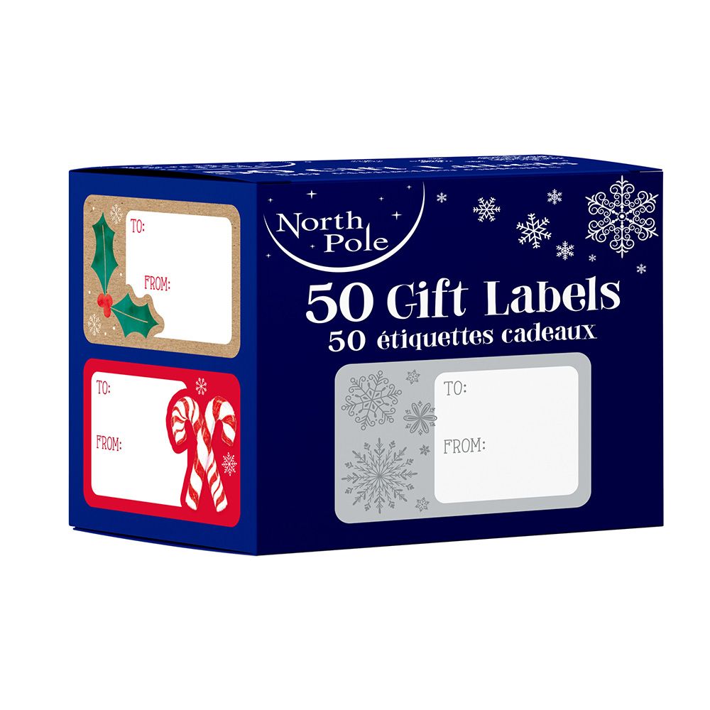 Eurowrap Contemp Christmas Gift Labels - 50 Pc Set