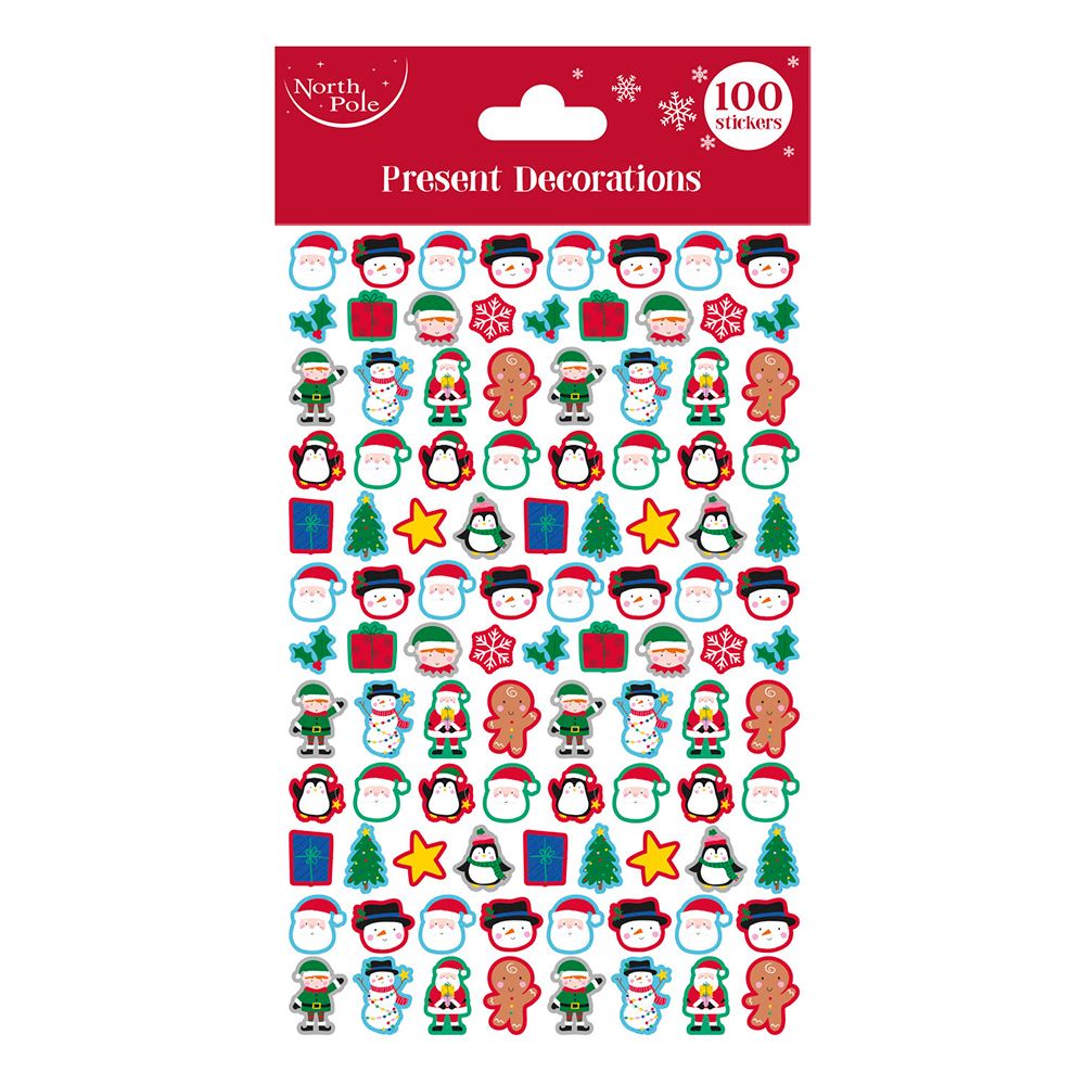 Eurowrap Present Decoration Stickers - 100 Pc Set