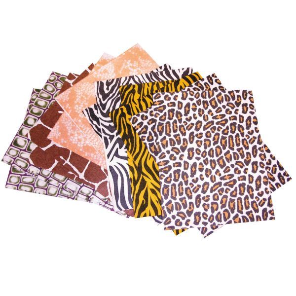 Scola - Animal Print Felt Sheets - 12 Pcs