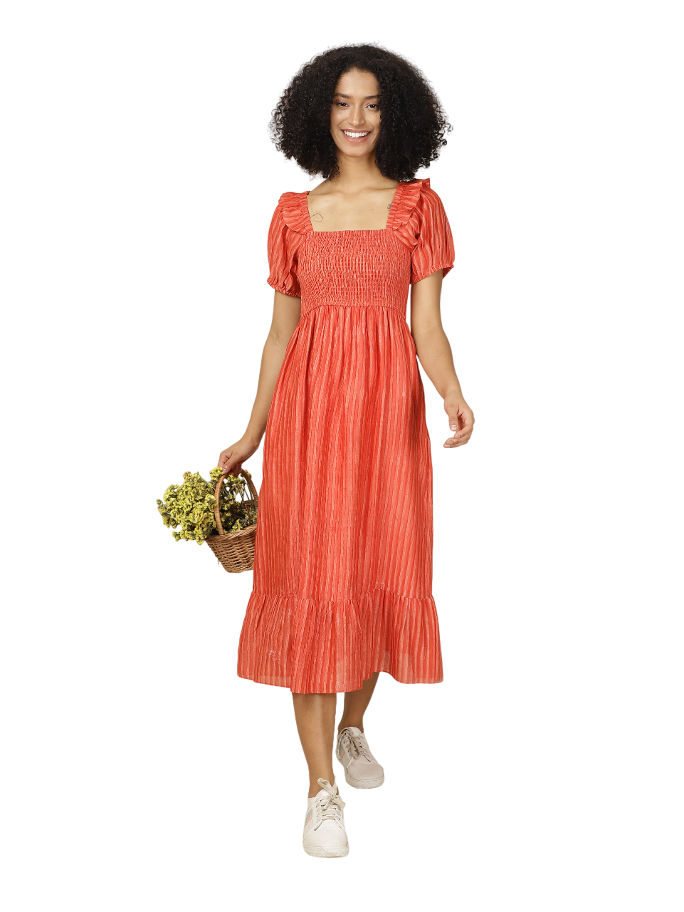 Jhurmut - Women's Scarlet Dabu Smock Dress - Red