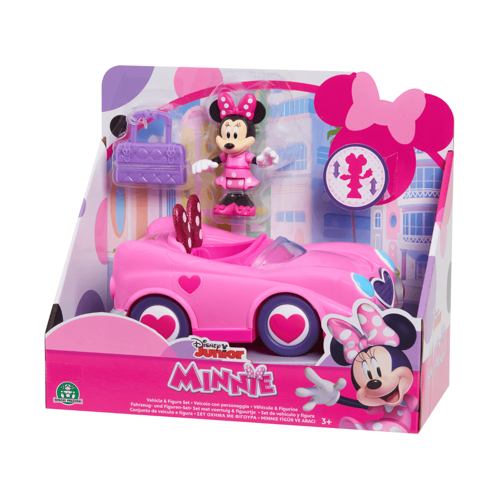 Disney - Minnie Mouse Vehicle & Figure Set, Car With Trunk Open Function, Collectible Figure