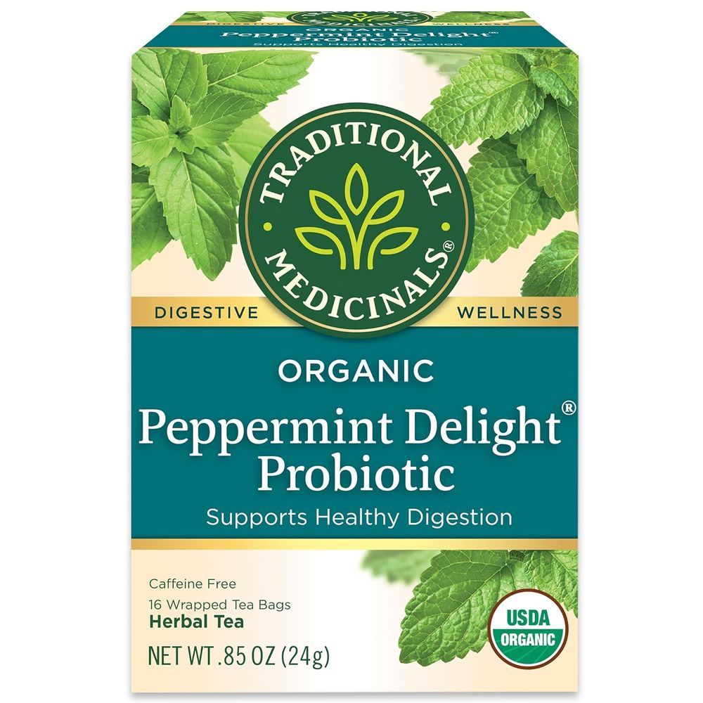 Traditional Medicinals - Organic Peppermint Delight Probiotic Tea - 16 Teabags