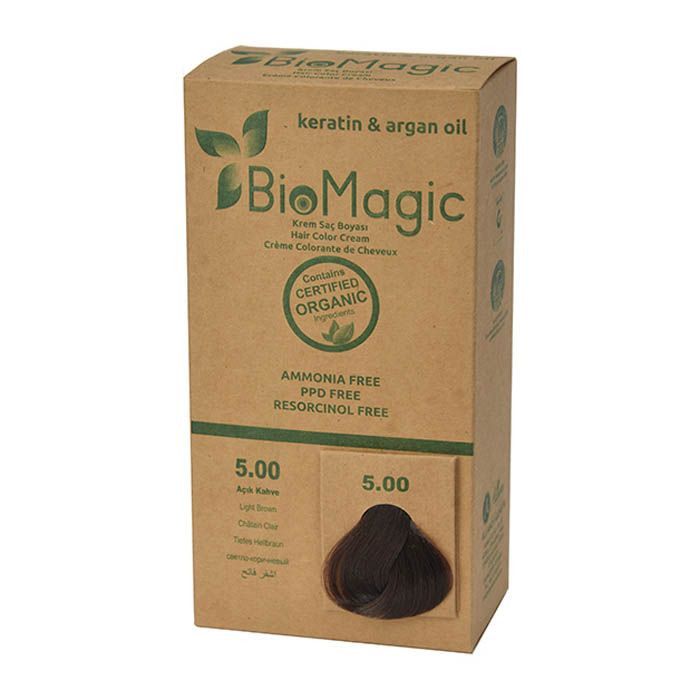 Biomagic - Hair Color Cream Infused With Keratin And Argan Oil - CK 5/00 Light Brown 60ml