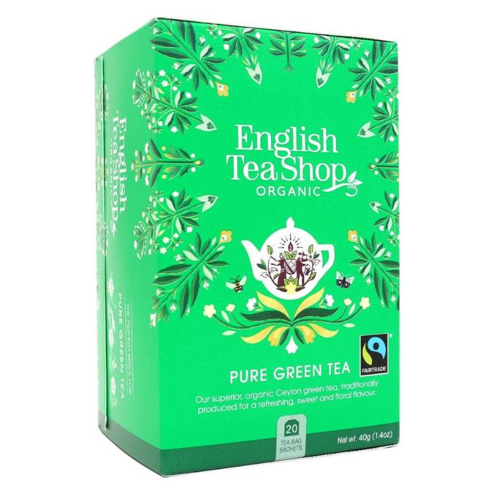English Tea Shop - 100% Organic Pure Green Tea 20 Teabags 50g