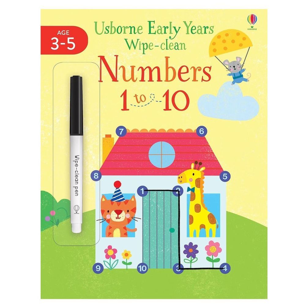 كتاب أنشطة قابل للمسح للأطفال في السنوات المبكرة - الأرقام من 1 إلى 10