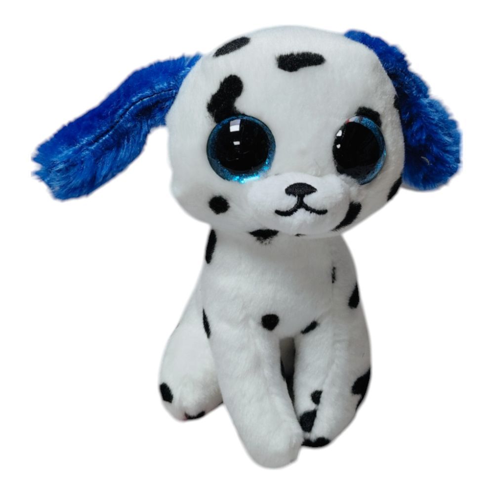 CUDDLY LOVABLES - Dog Plush Toy - White/Blue - 15cm