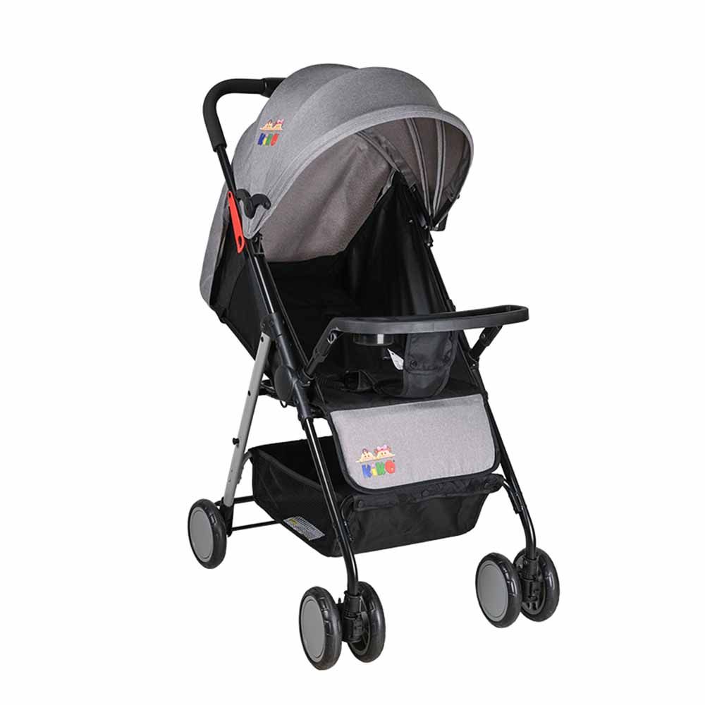Kiko - 6 Wheels Comfortable Baby Stroller - Grey